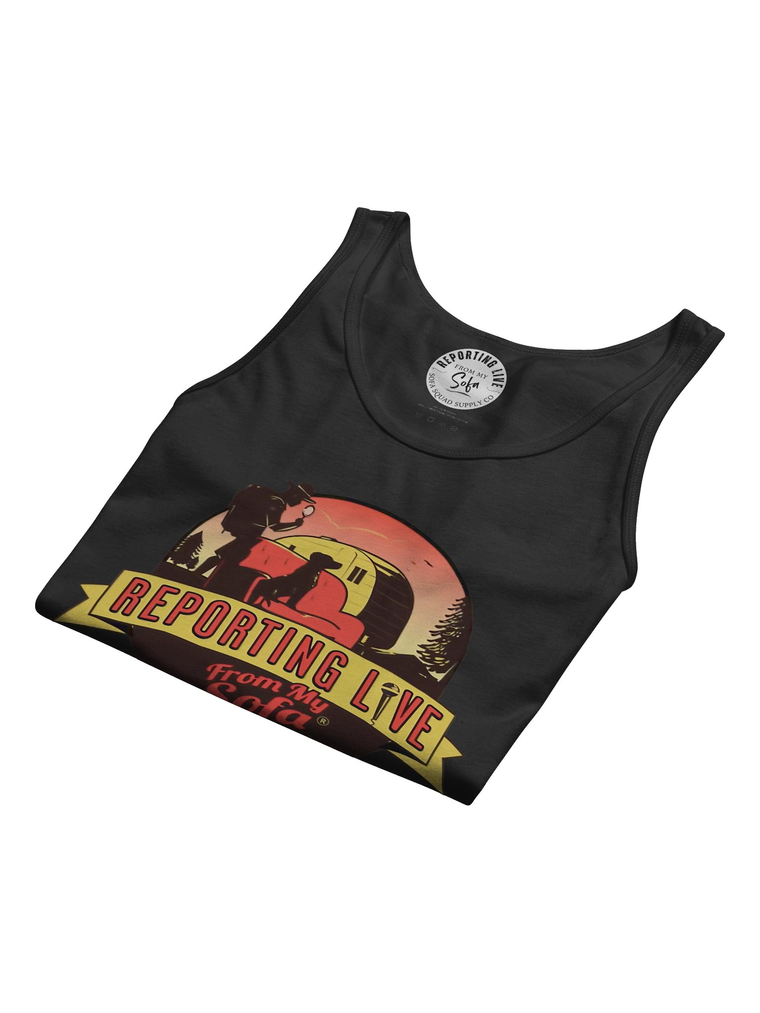 Reporting Live From My Sofa Logo Tank Top product image (44)