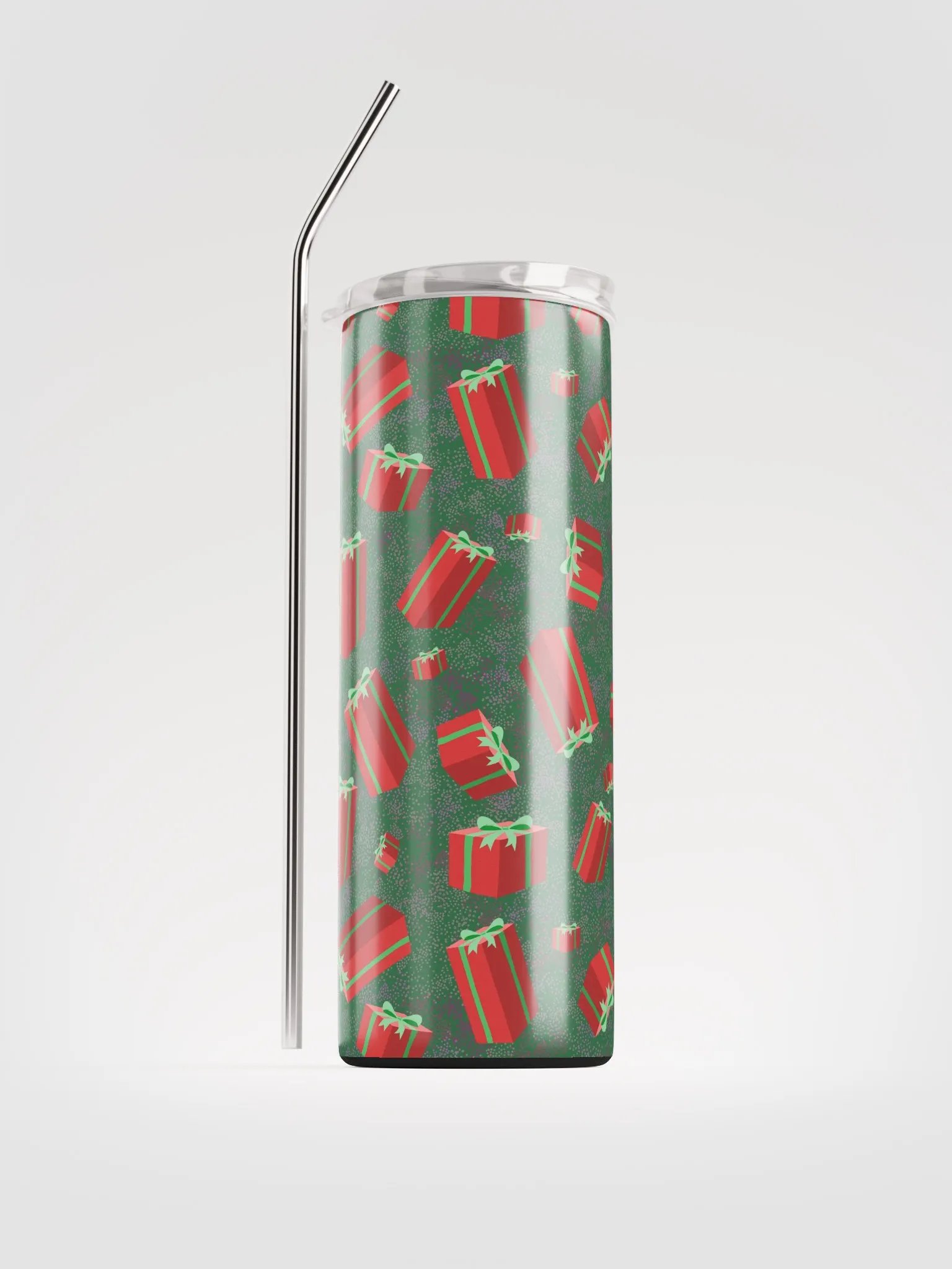 Retro Floating Red Presents Stainless Steel Tumbler with Straw product image (8)