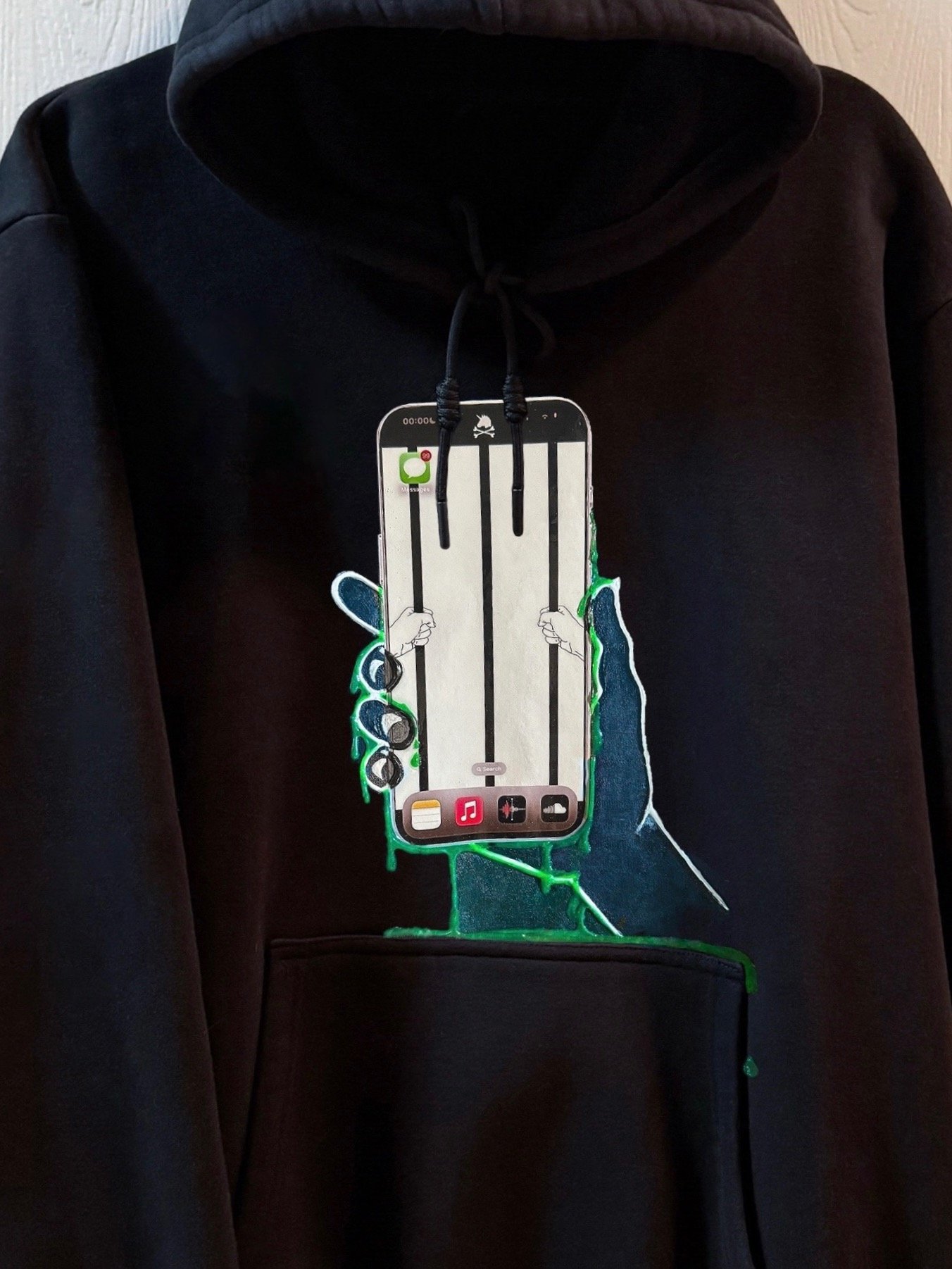 “Toxic Biohazard” Black Drawstring Hoodie product image (3)