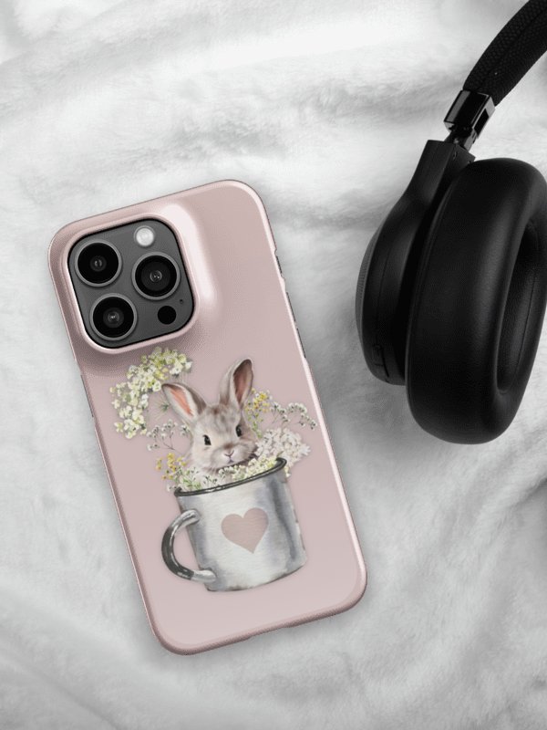 LITTLE BUNNY IN A MUG - BLUSH ROSE - SNAP IPHONE CASE product image (3)
