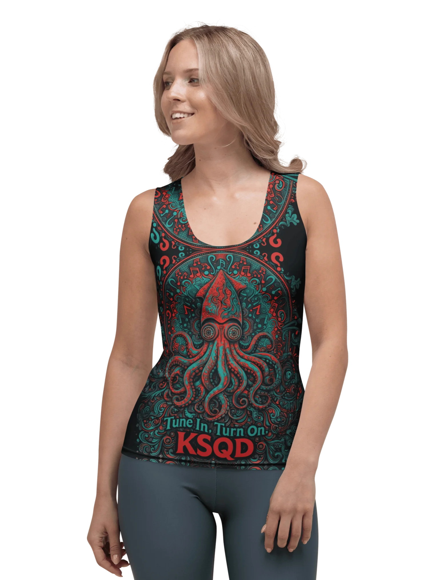 KSQD Psychedelic Squid Women’s Tank Top – “Tune In. Turn On.” Edition product image (1)