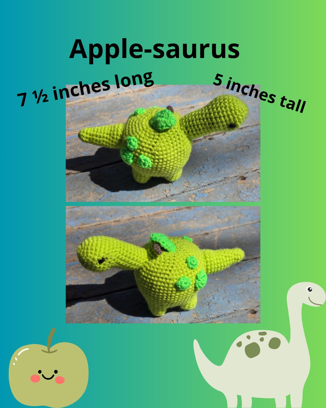 Apple-dino Plushie 🐑 product image (1)
