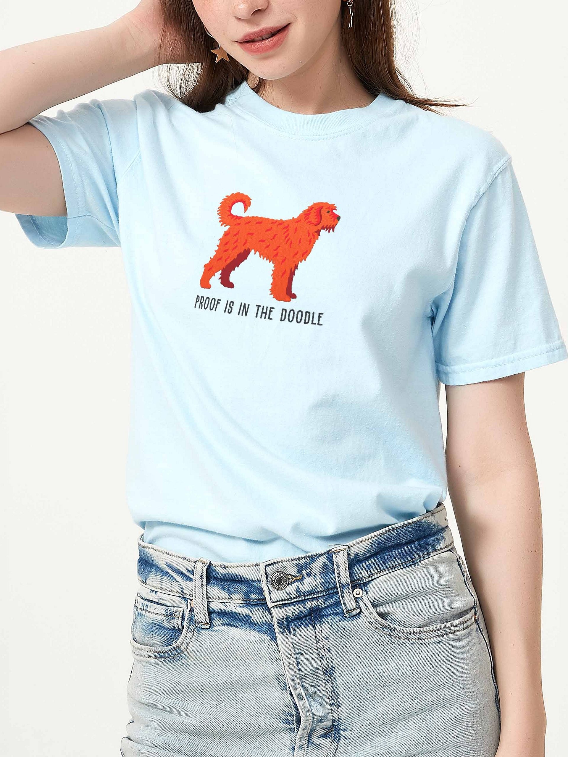 Proof Is in the Doodle T-Shirt(Embroidered) of a Doodle(Red) product image (1)