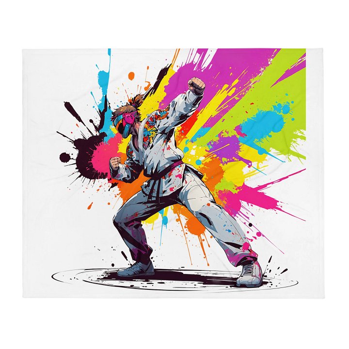 Throw Blanket ( D_0144_Color Kick Taekwondo Boy of the Streets ) product image (2)