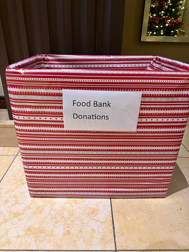 It’s Food Bank Christmas donation time and you’re going to drop into the box this year?