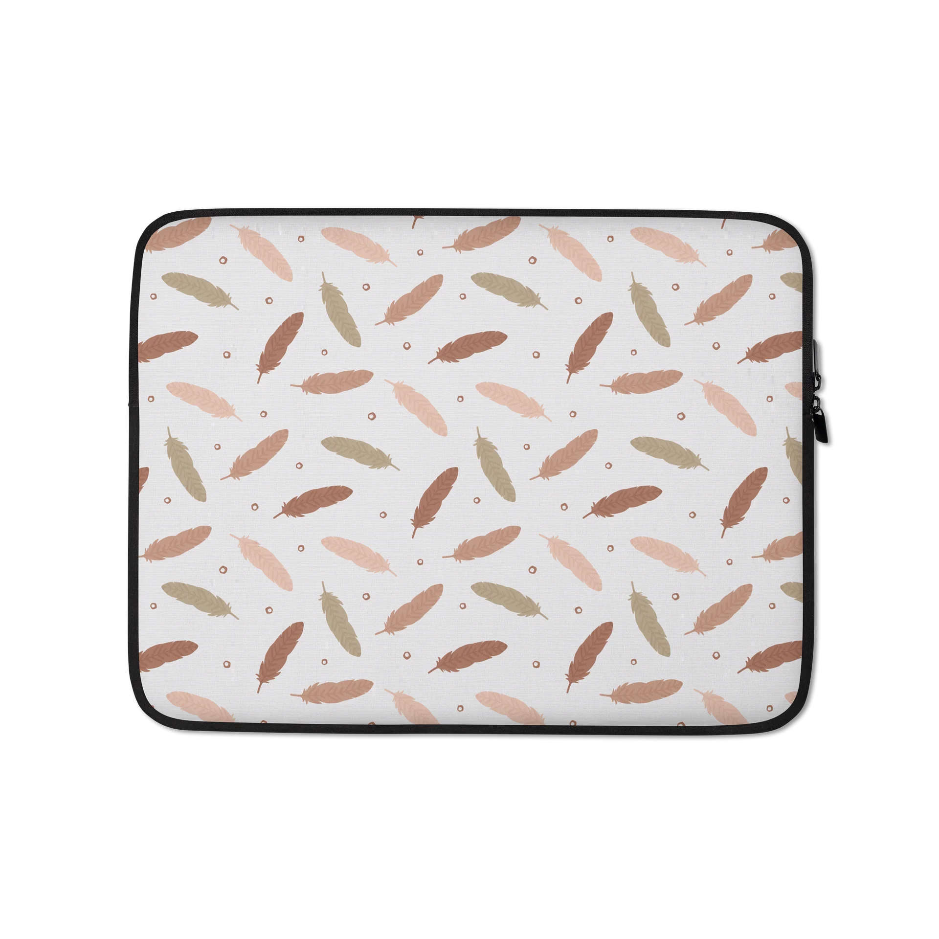Mocha Mousse Feathers Laptop Sleeve product image (1)