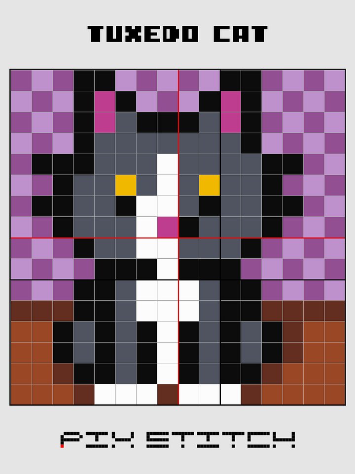 Tuxedo Cat Pixel Art product image (2)