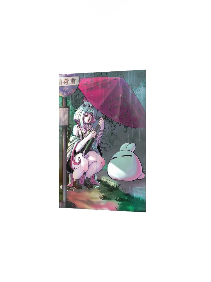 Dango's Rainy Bus Stop Print product image (4)