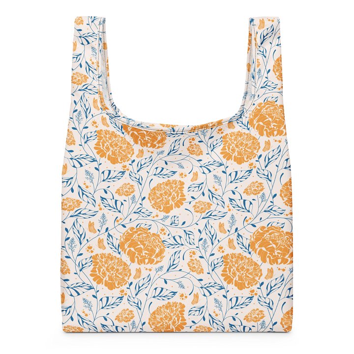 Orange Blossom Reusable Tote Shopping Bag Beautiful Flowers product image (1)