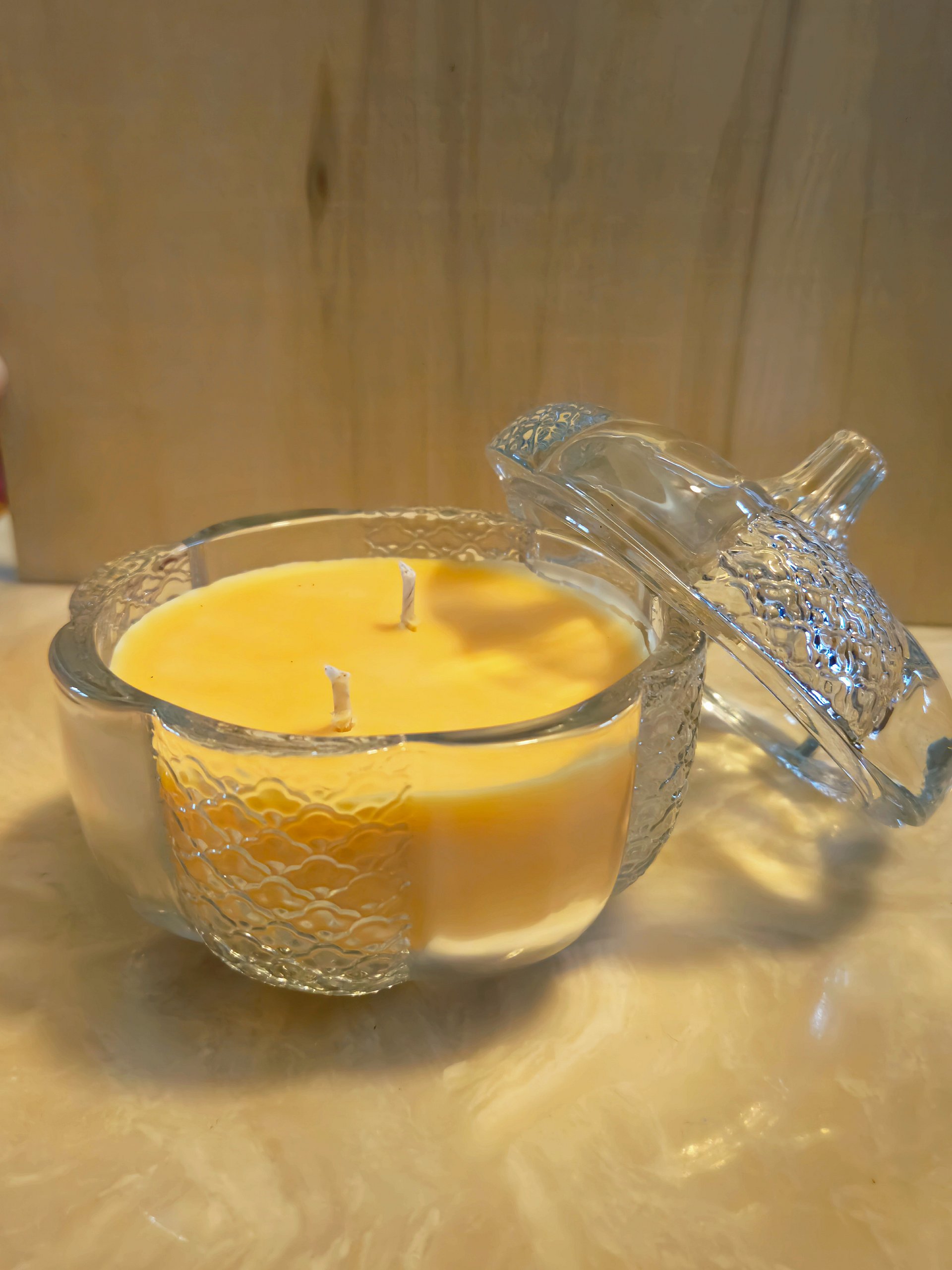 Sweaters and Jack-o-Lanterns Glass Pumpkin Candle product image (1)