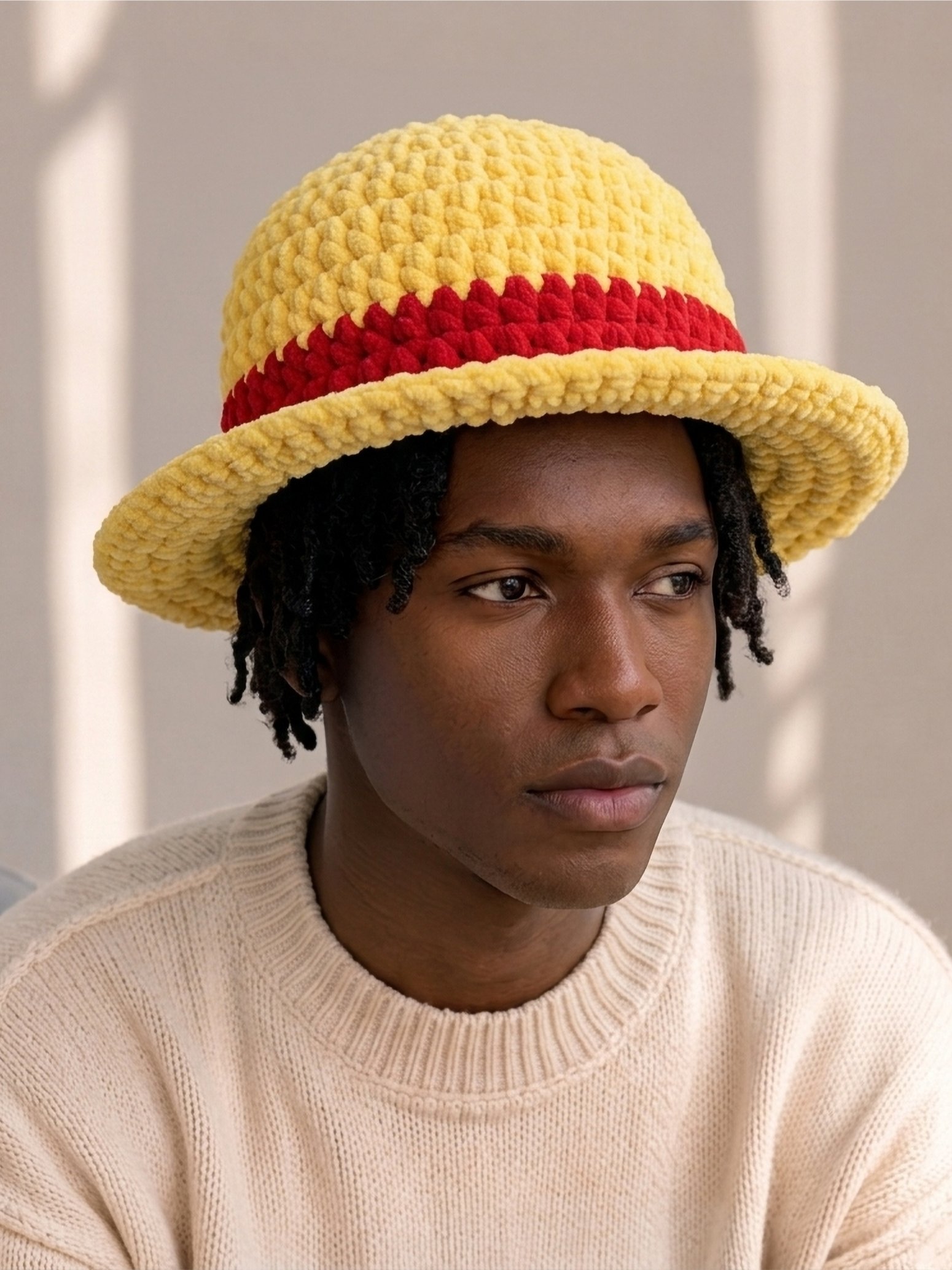 Handmade Crochet Straw Hat Pirate Captain Inspired product image (2)