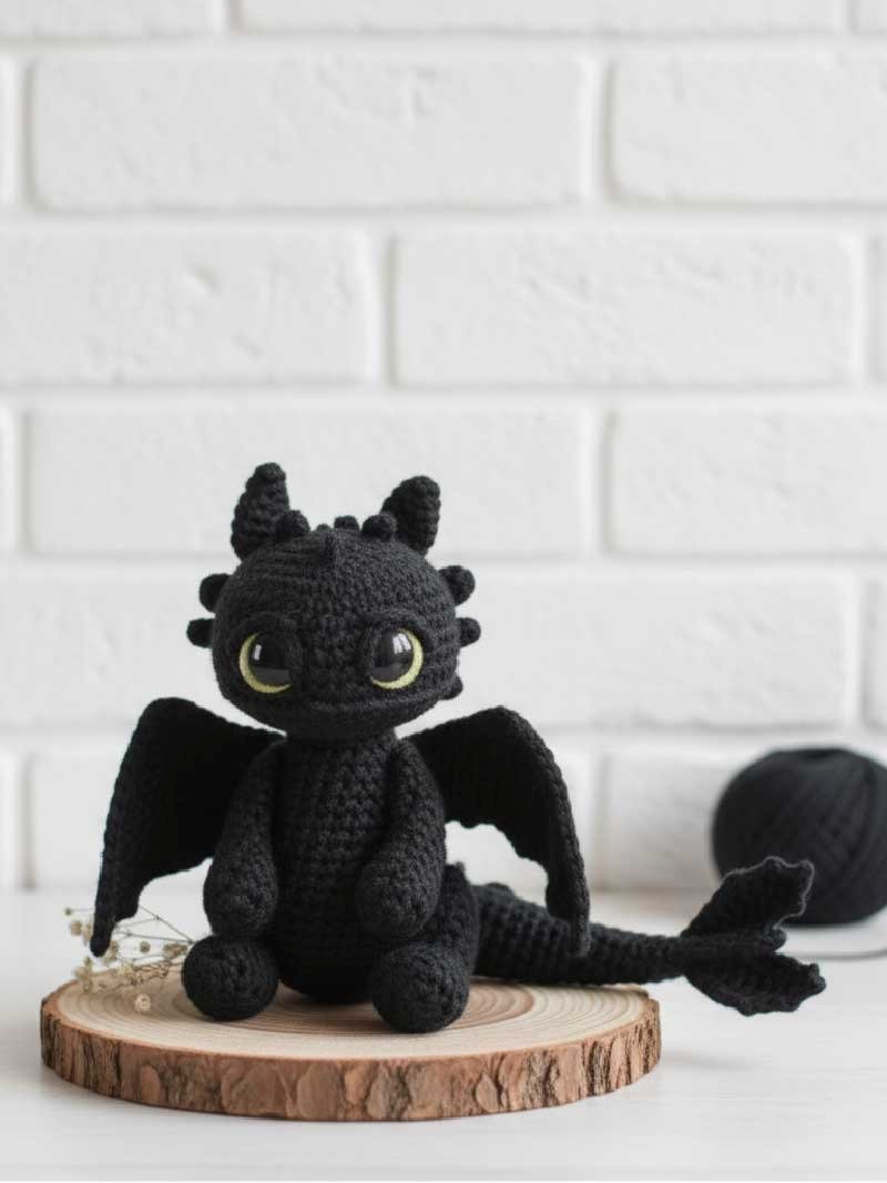 Dragon Amigurumi Crochet Pattern PDF, Realistic Fantasy Dragons Plush, Detailed Wings & Horns, Advanced DIY Toy product image (4)