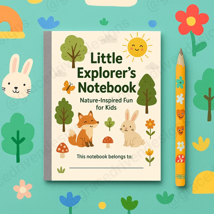 Little Explorer's Notebook | Nature-Themed Printable Notebook for Kids | A4 | 30 Pages | Instant Download + Freebies product image (1)