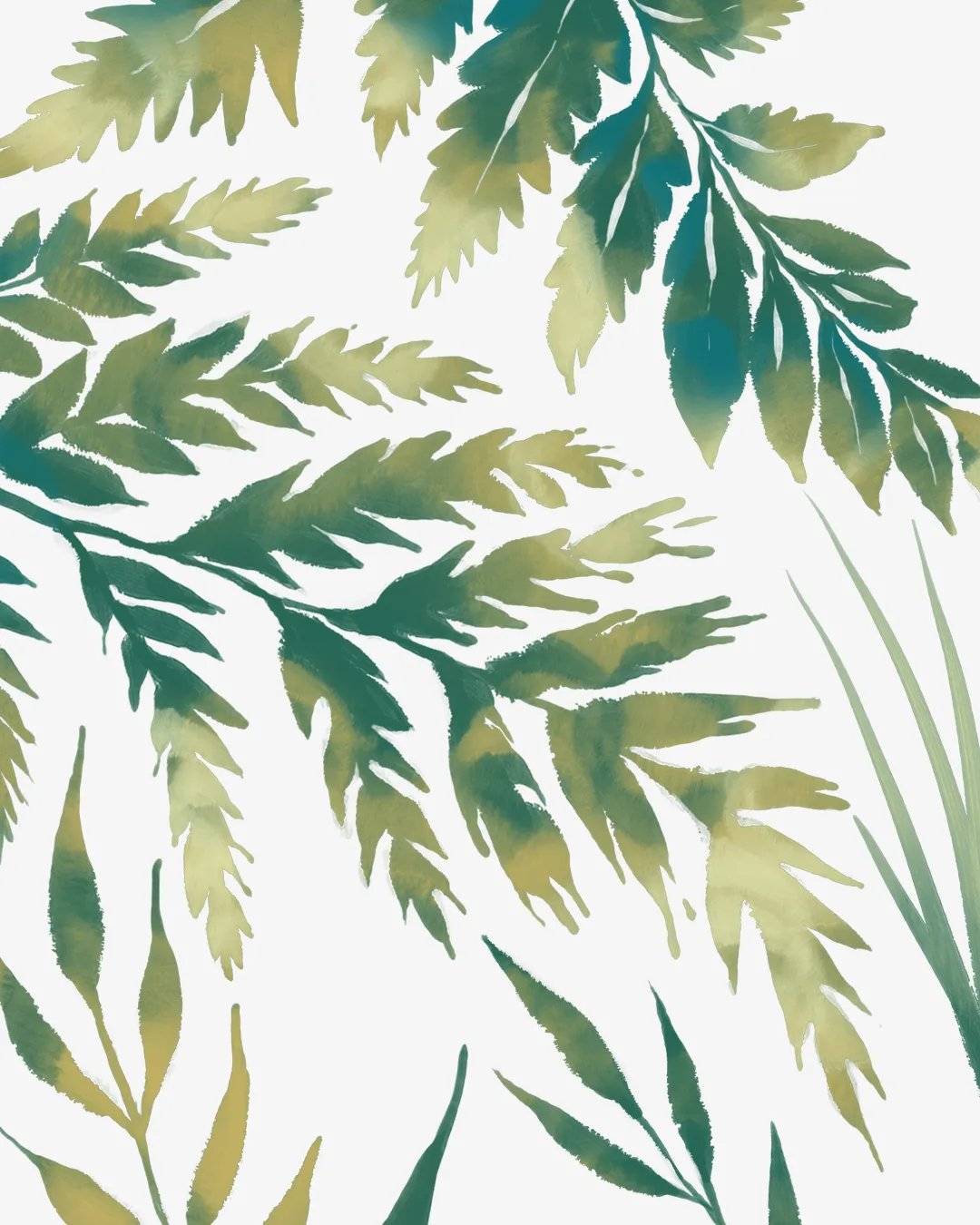 Watercolour Ferns Wedding Invitation Suite - Green product image (5)