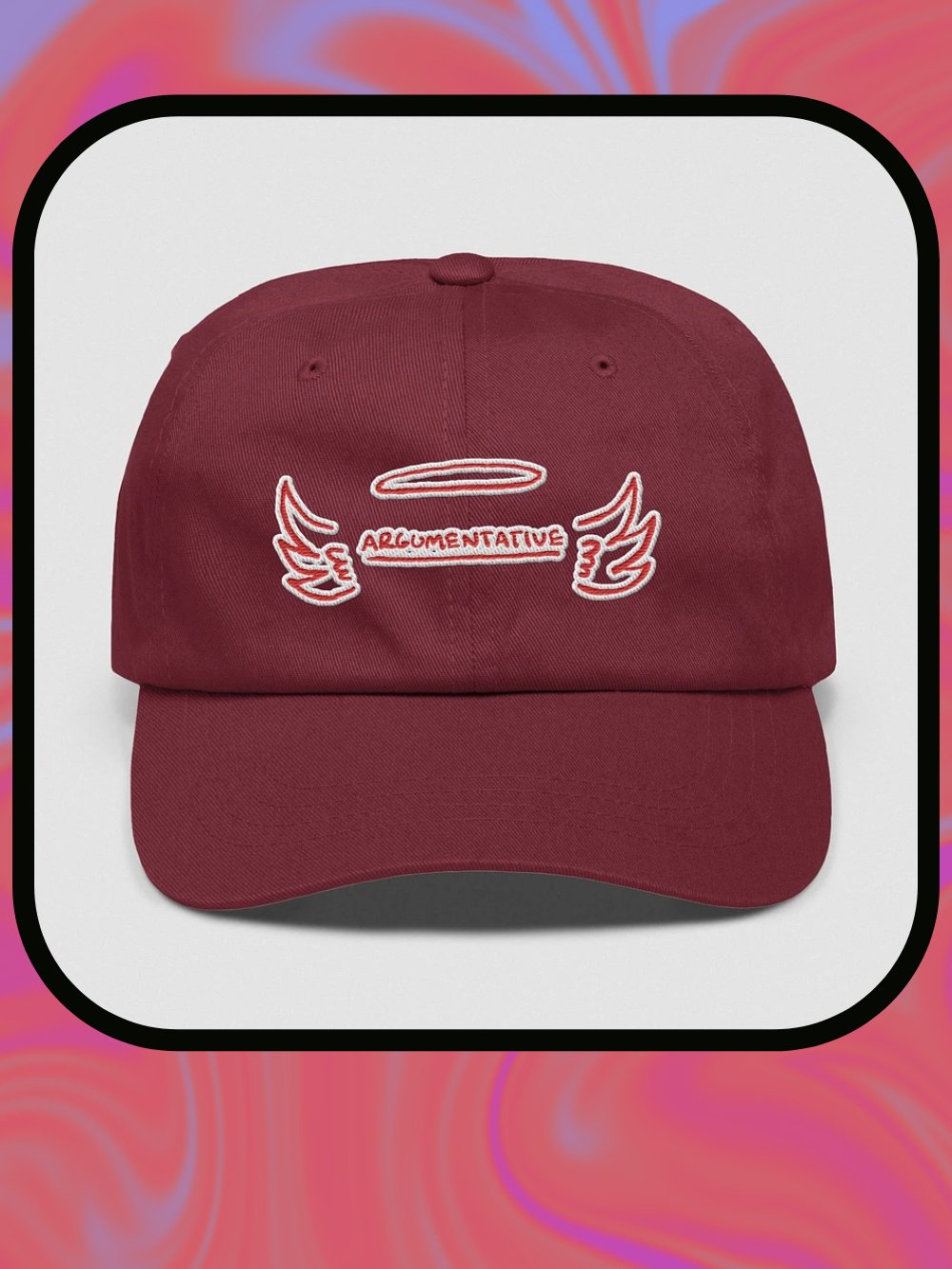 ANGELIC (red bubble design) classic dad hat product image (1)