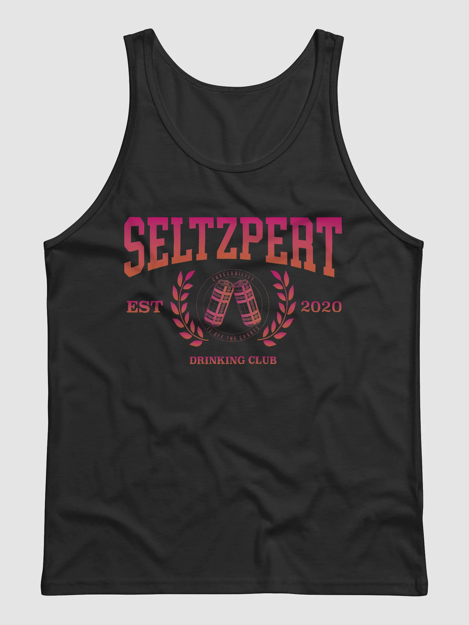 Seltzpert Drinking Club Tequila Sunrise Unisex Black Tank Top product image (2)