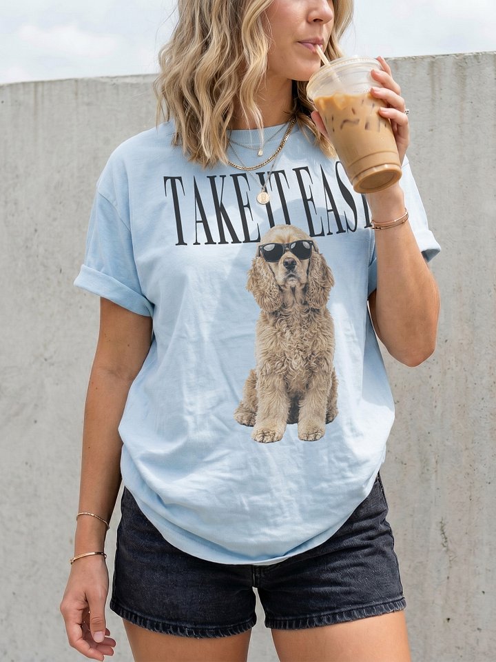 Take It Easy '90s Pop Vintage-Style T-Shirt for American Cocker Spaniel(Fawn) Owners product image (2)