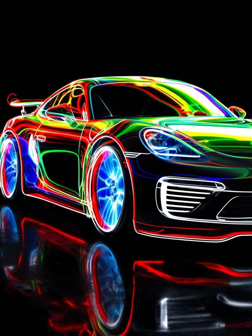 Neon Car Elegance Framed Poster product image (1)
