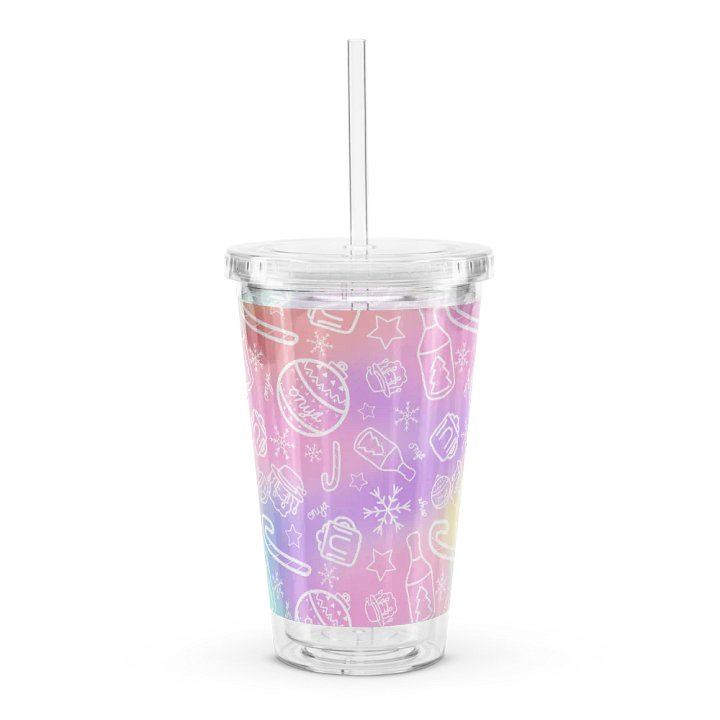 Limited Edition Christmas Tie Die Plastic Tumbler product image (1)