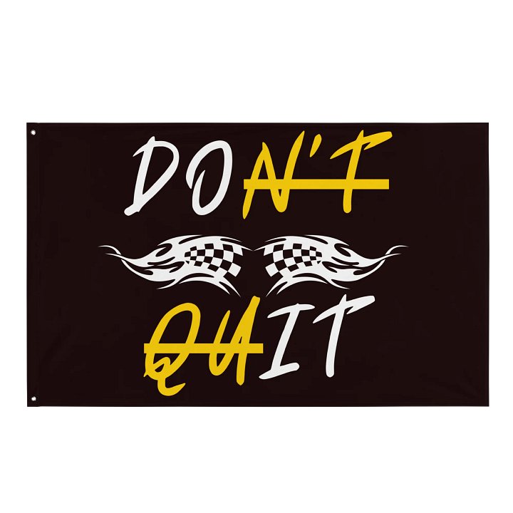 DON'T QUIT Neon Yellow All-Over Print Flag product image (2)