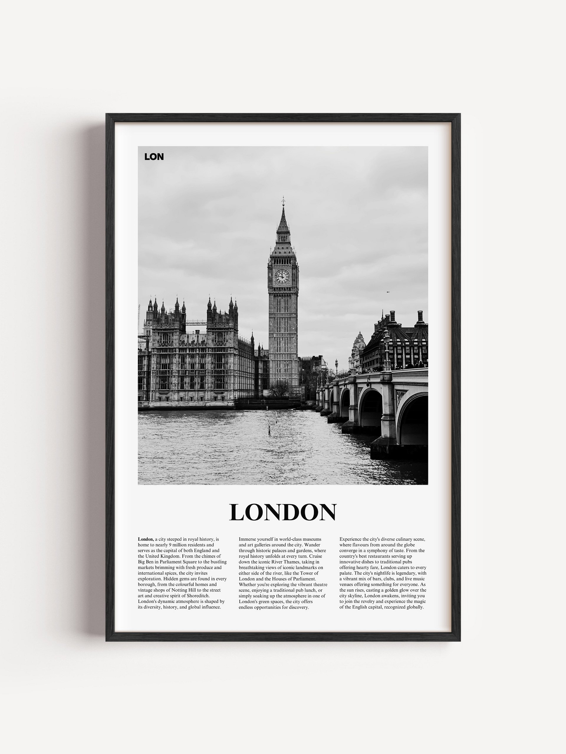 London 01 Newspaper Poster | Framed product image (1)