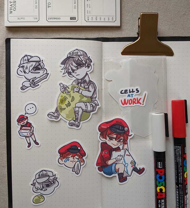 🟠Cells at Work // Matte Die Cut Sticker Set product image (1)
