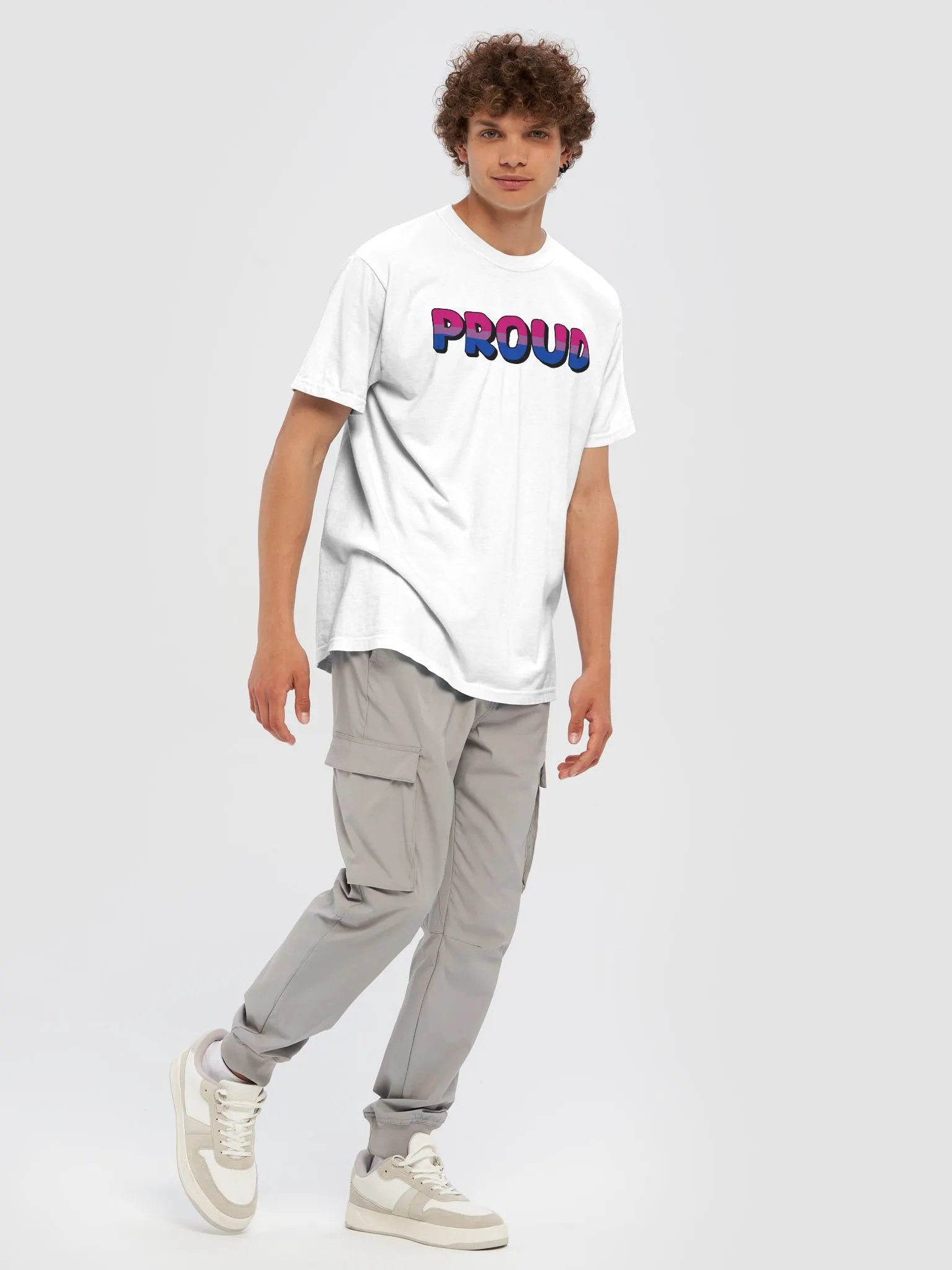 The 'PROUD bi' T-Shirt - White product image (7)