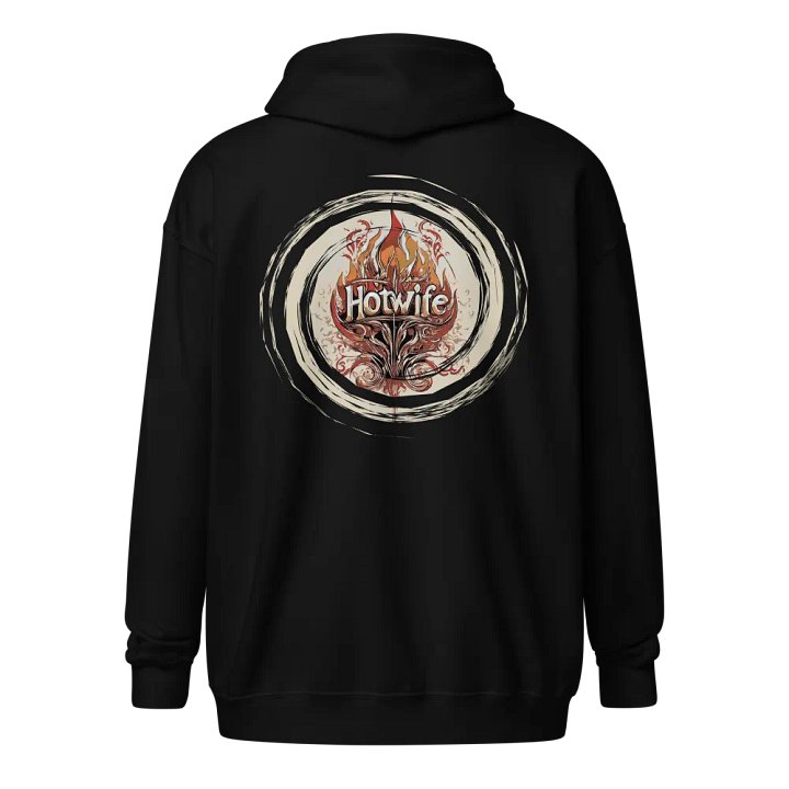 Hotwife Fire back print zipper hoodie cosmic swirl product image (1)
