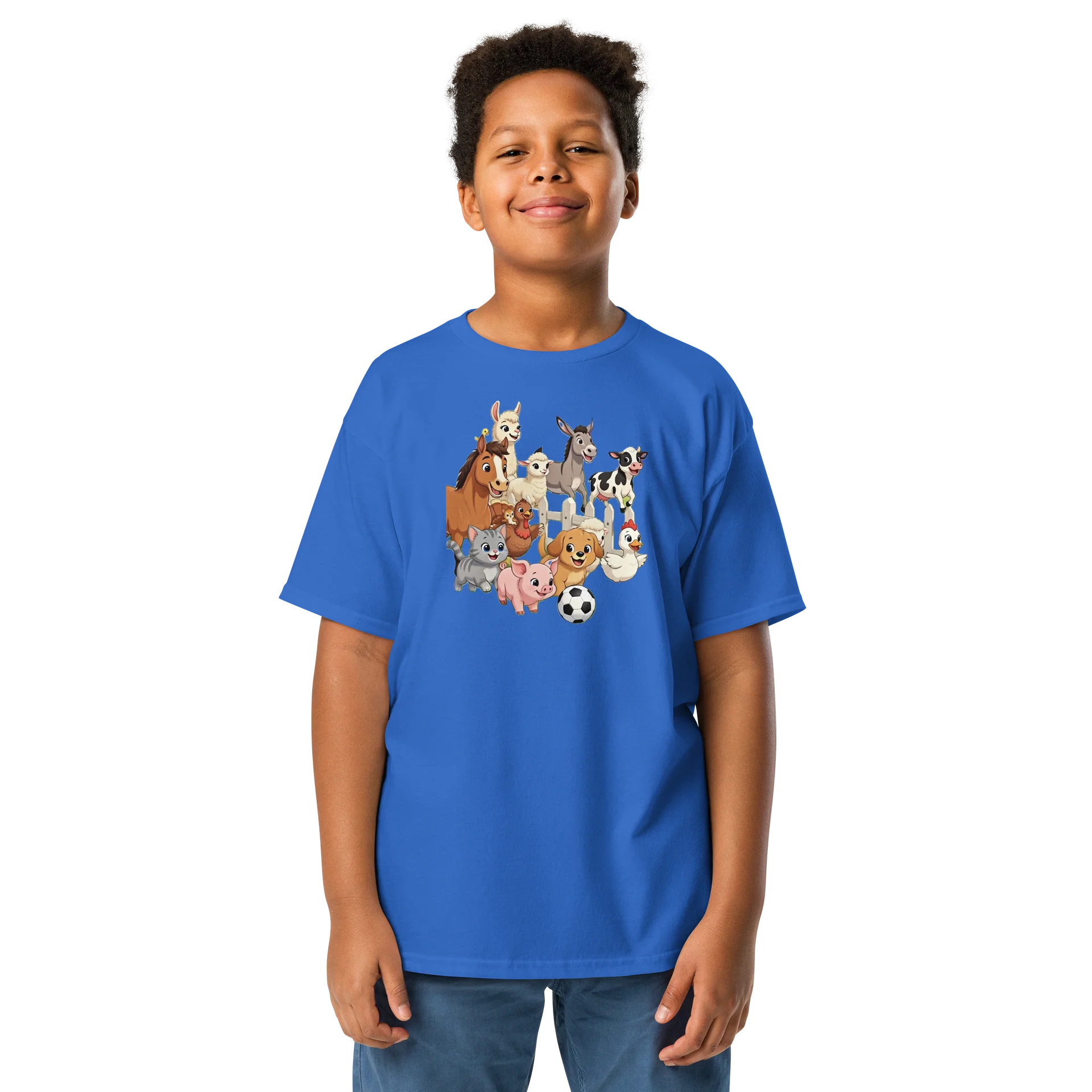 Cartoon Farm Animal Soccer Youth Tee product image (1)