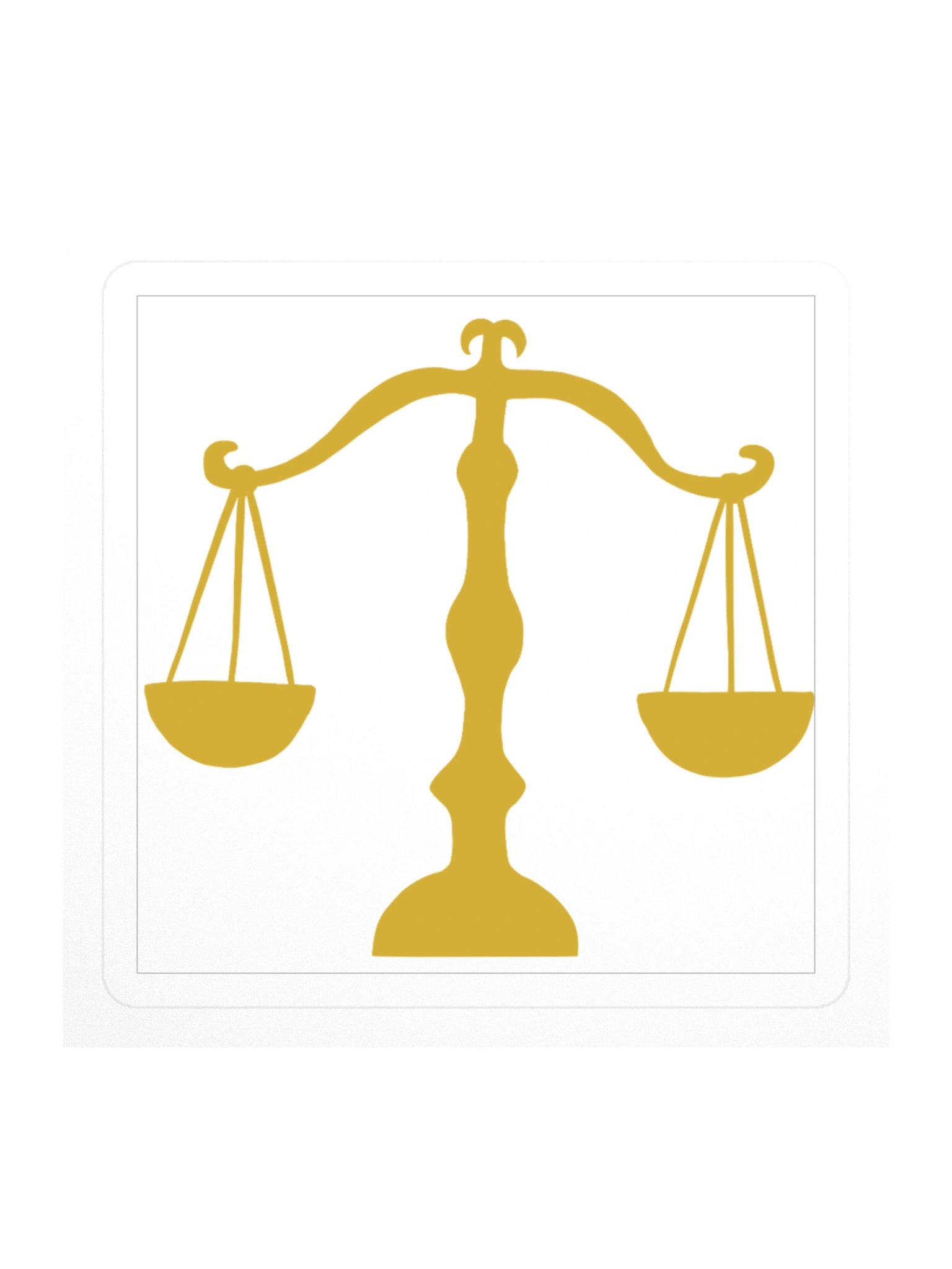 Libra Zodiac Sticker — Golden Scales of Justice Design product image (1)