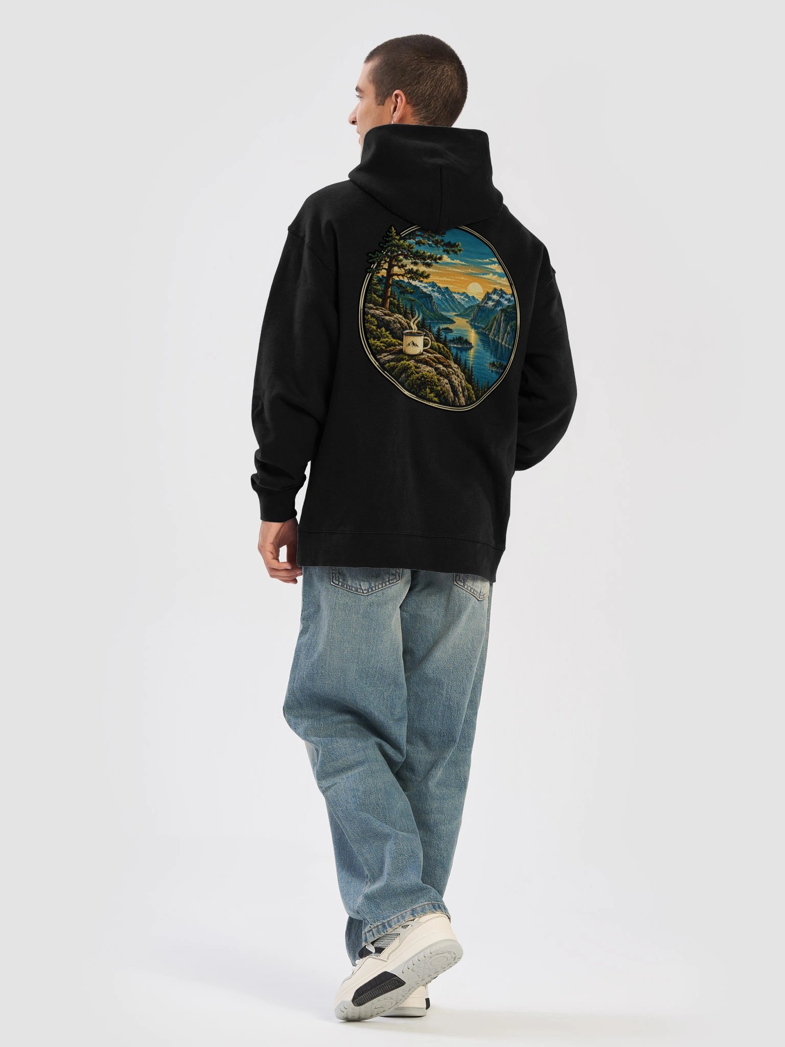 Fjord Coffee Escape – Men's Hoodie product image (44)