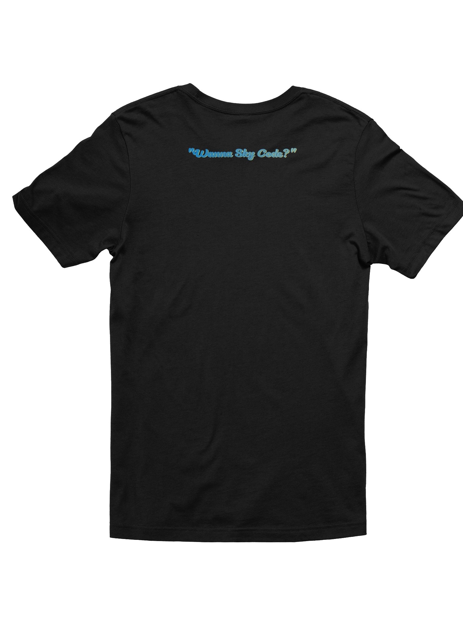 T - Black - "Wanna Sky Code?" on back product image (2)