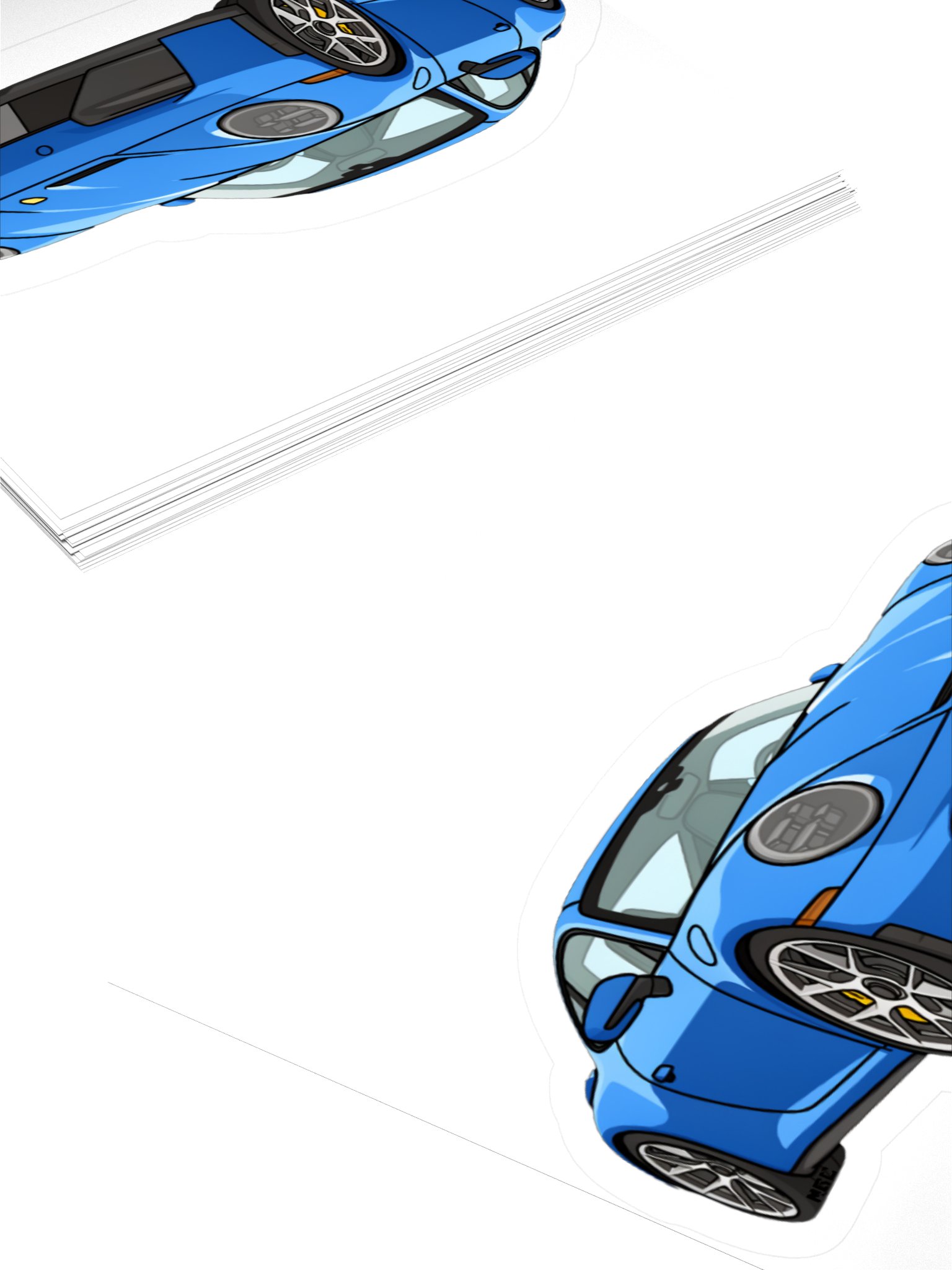 Shark Blue Porsche 911 GT3 Touring Sticker (Retro, Sketch, Silhouette) product image (10)