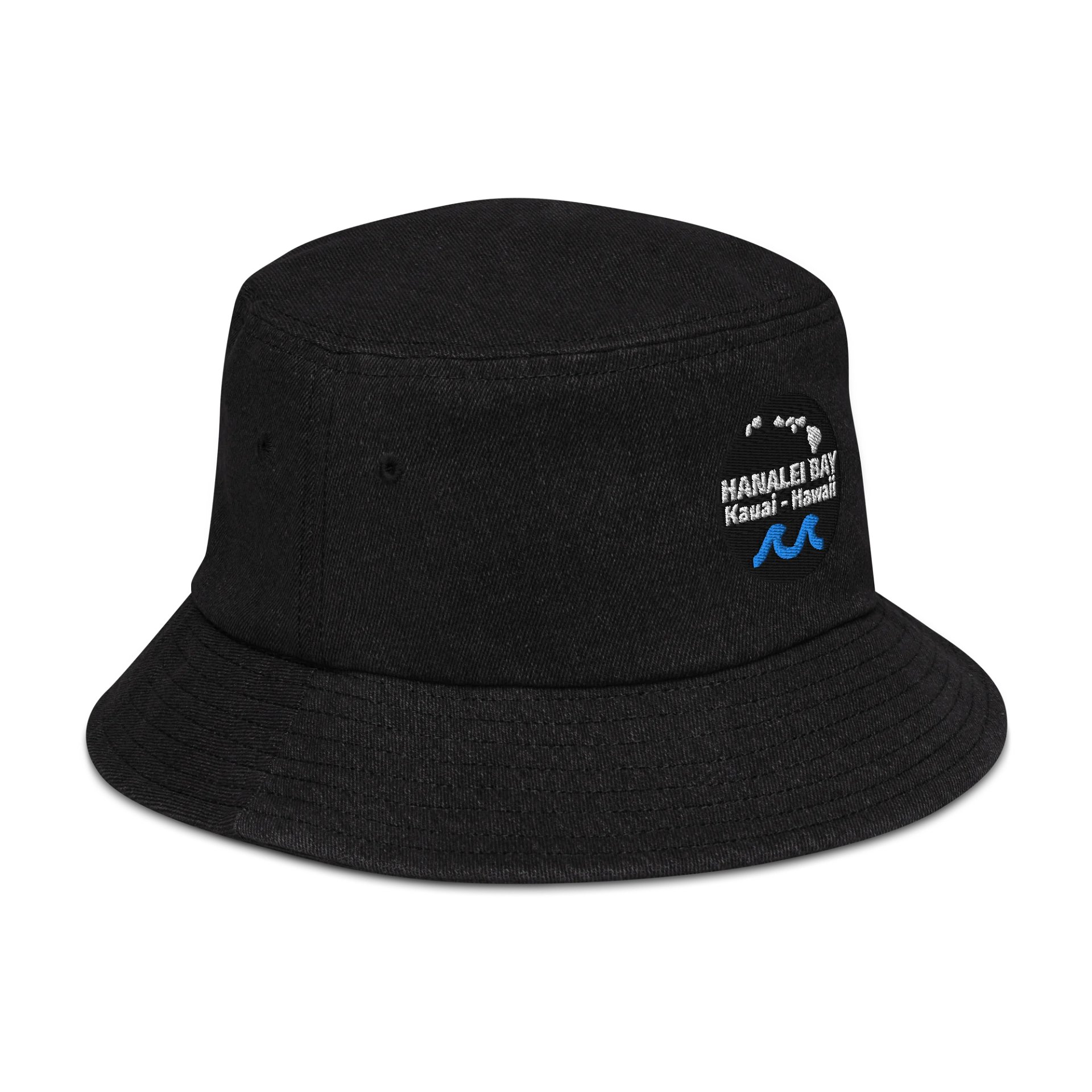 Hanalei Bay Kauai - White Logo - Capstone Denim Bucket Hat product image (5)