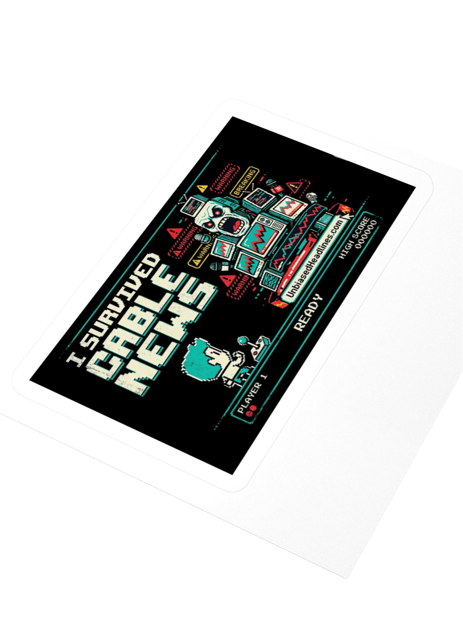 I Survived Cable News (Arcade) Sticker product image (3)