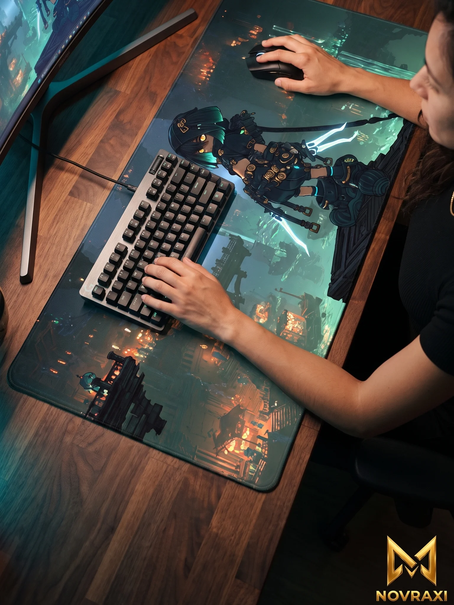 Abyssal Tides × Shadow Diver | XL Gaming Desk Mat product image (1)