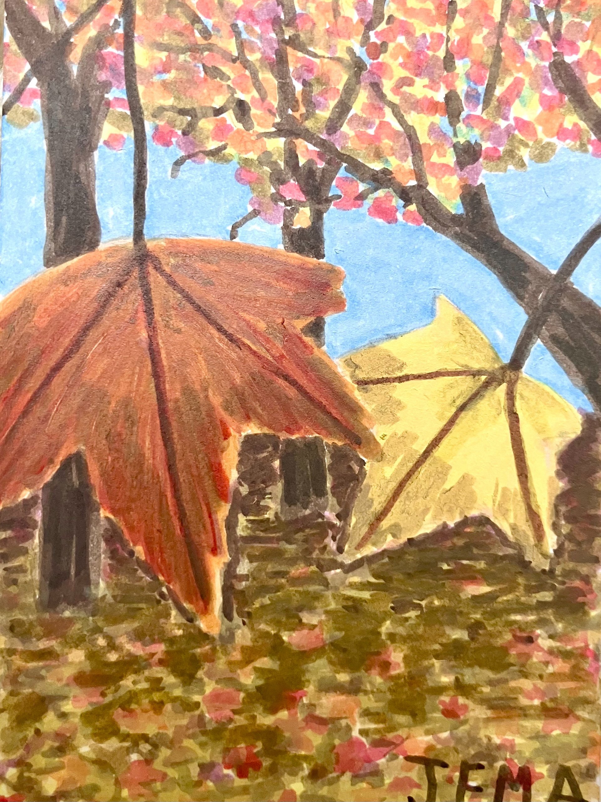 Fall Leaves ACEO Original Marker Artwork product image (4)