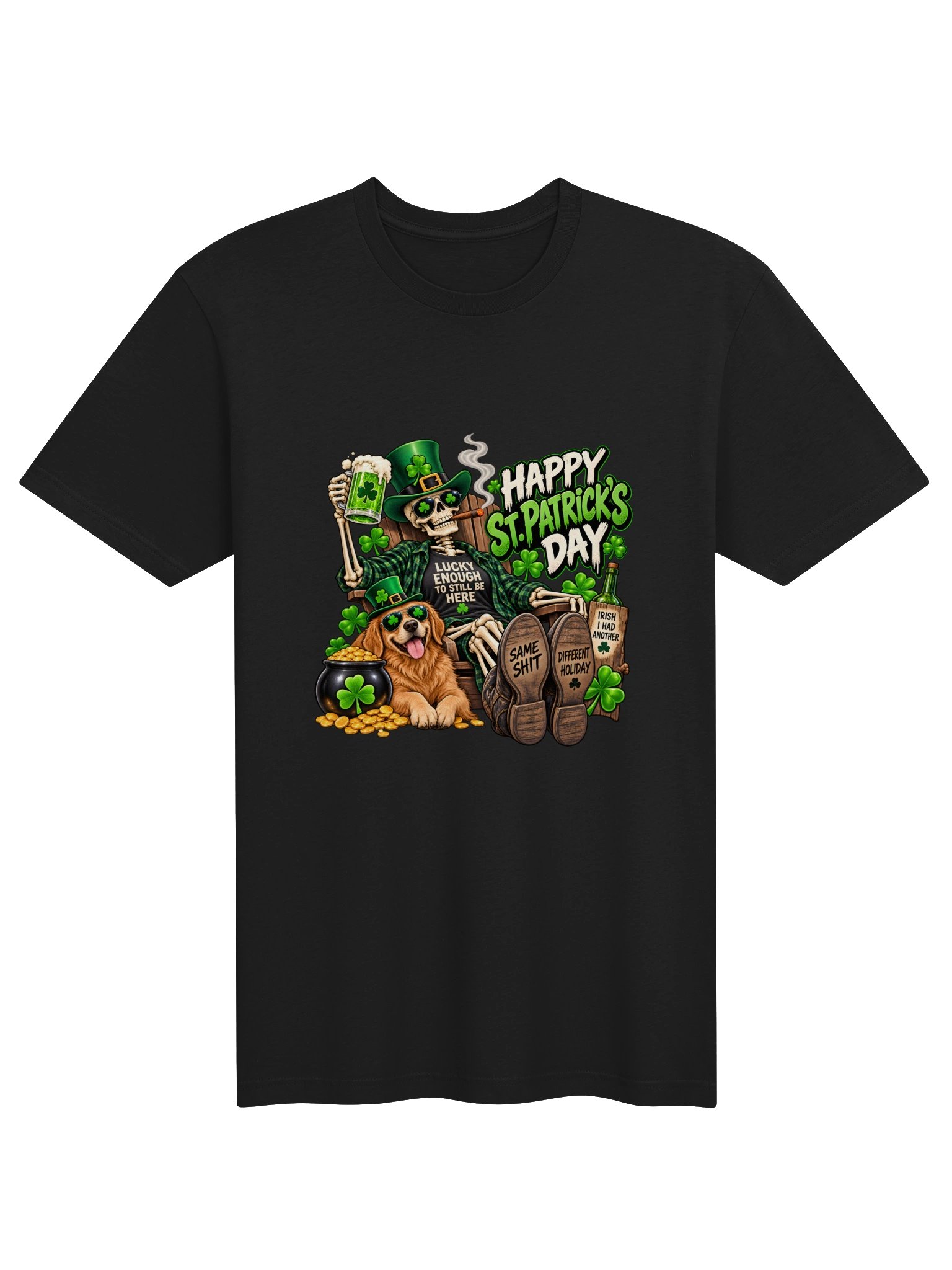 Funny St. Patrick’s Day Shirt — Lucky Enough to Still Be Here | Broken Luck™ product image (2)