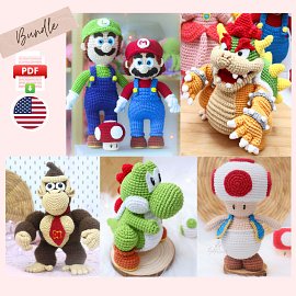 Super 5-in-1 Bundle: Mario Bros Series Amigurumi Patterns
