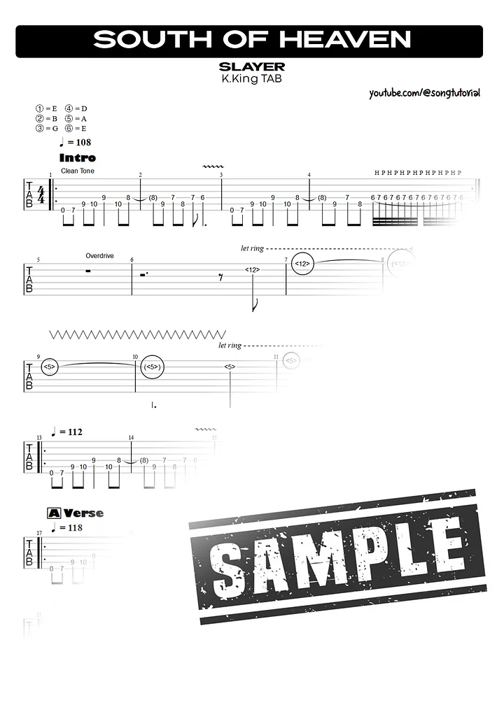 South of Heaven | PDF Tab + Guitar Pro | Slayer product image (2)