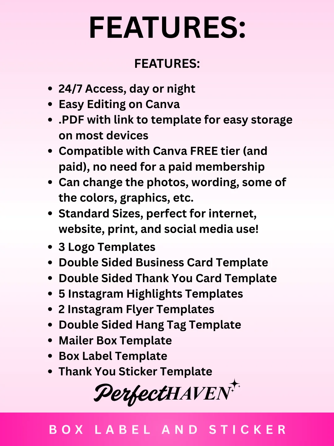 Pretty Label Hair Company Theme Branding Set - Easy Edit in Canva product image (8)