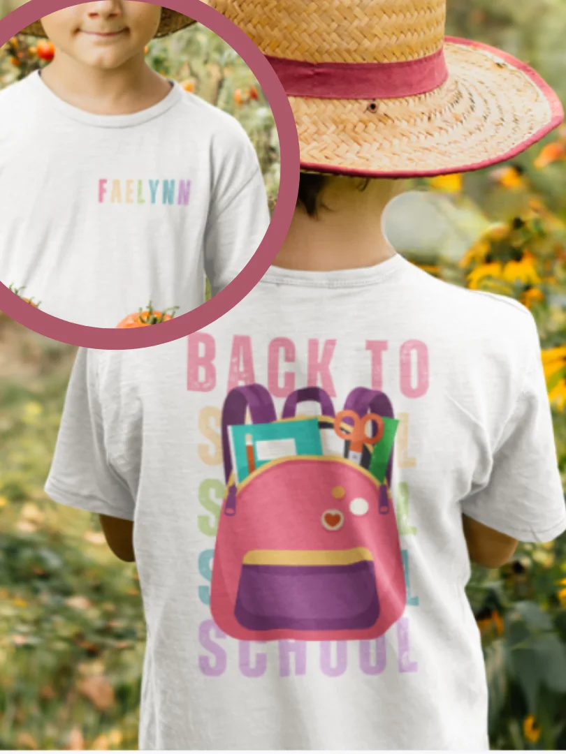 Personalized Kids Tee Back To School Backpack product image (3)