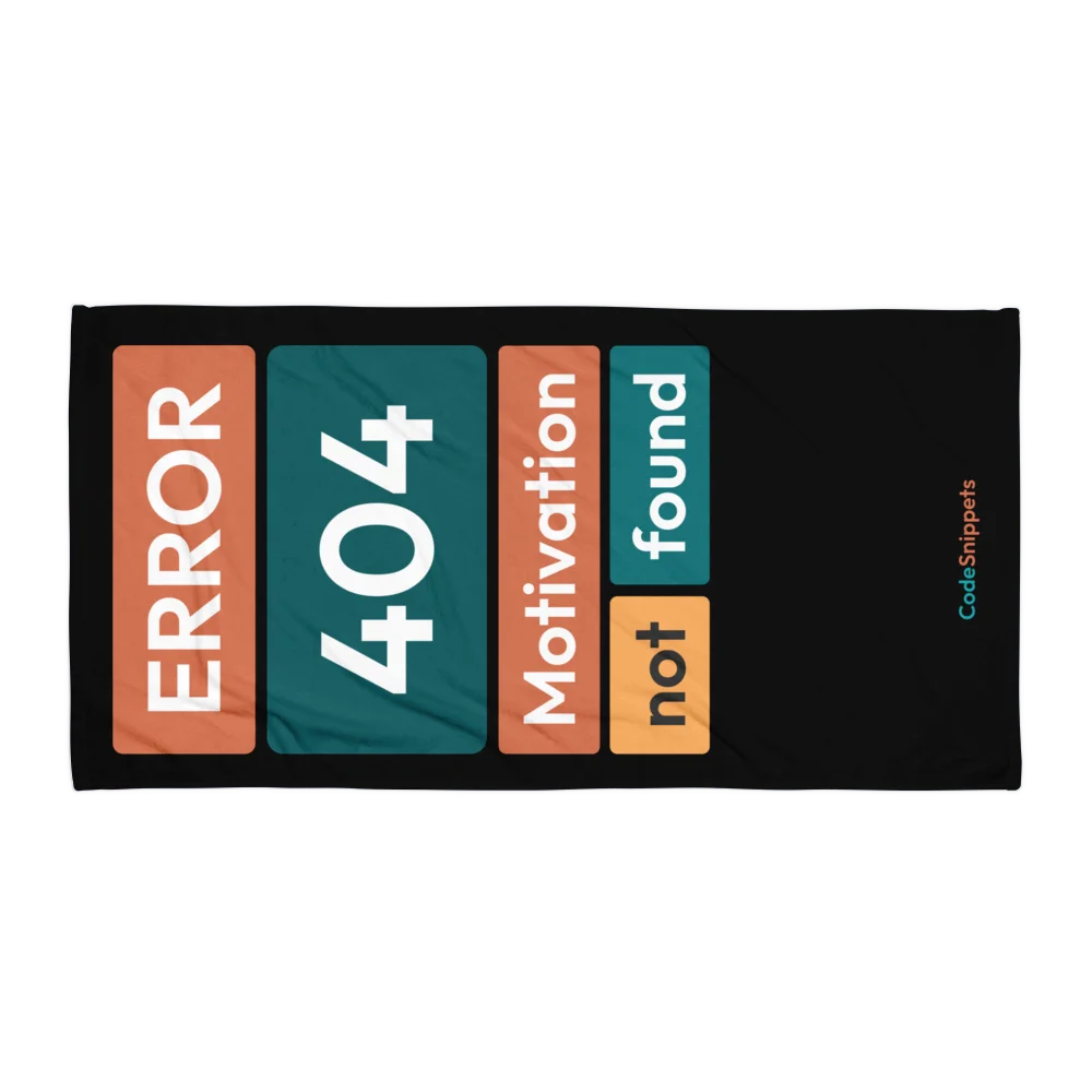 Error 404 Black Beach Towel product image (1)