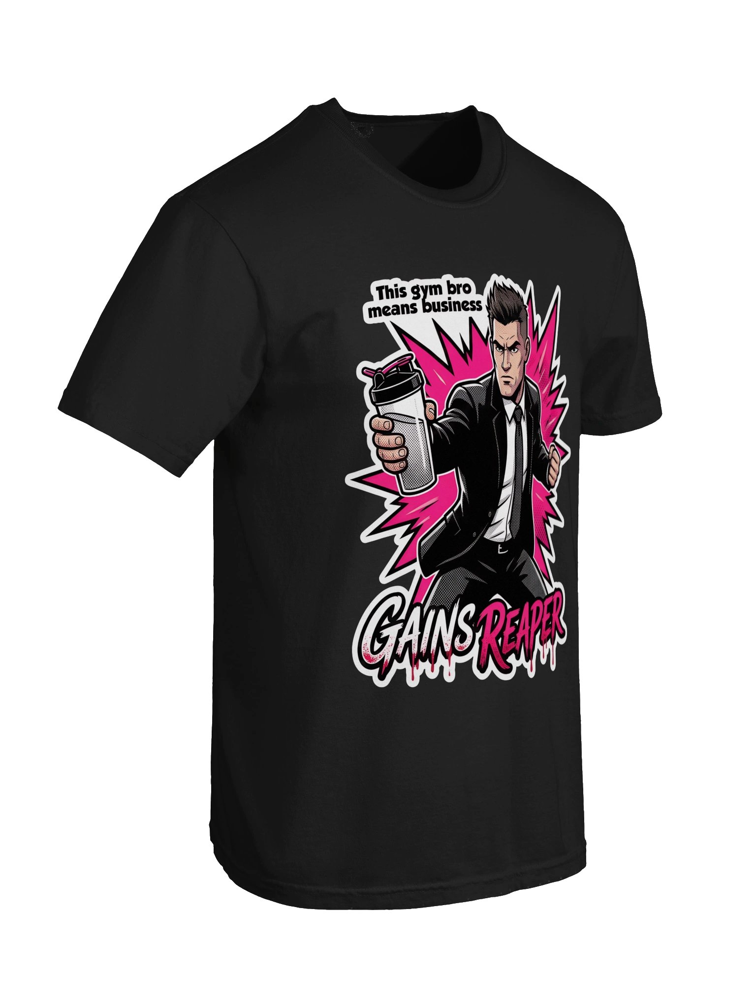 Gains Reaper - Bold Comic Style Gym T-Shirt / Funny Weightlifting Tee product image (24)