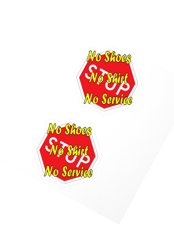 "Stop" No Shoes, No Shirt, No Service Sticker product image (4)