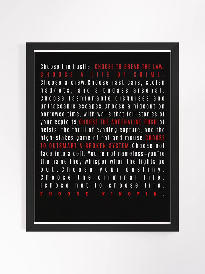 Choose the Hustle wall art product image (1)
