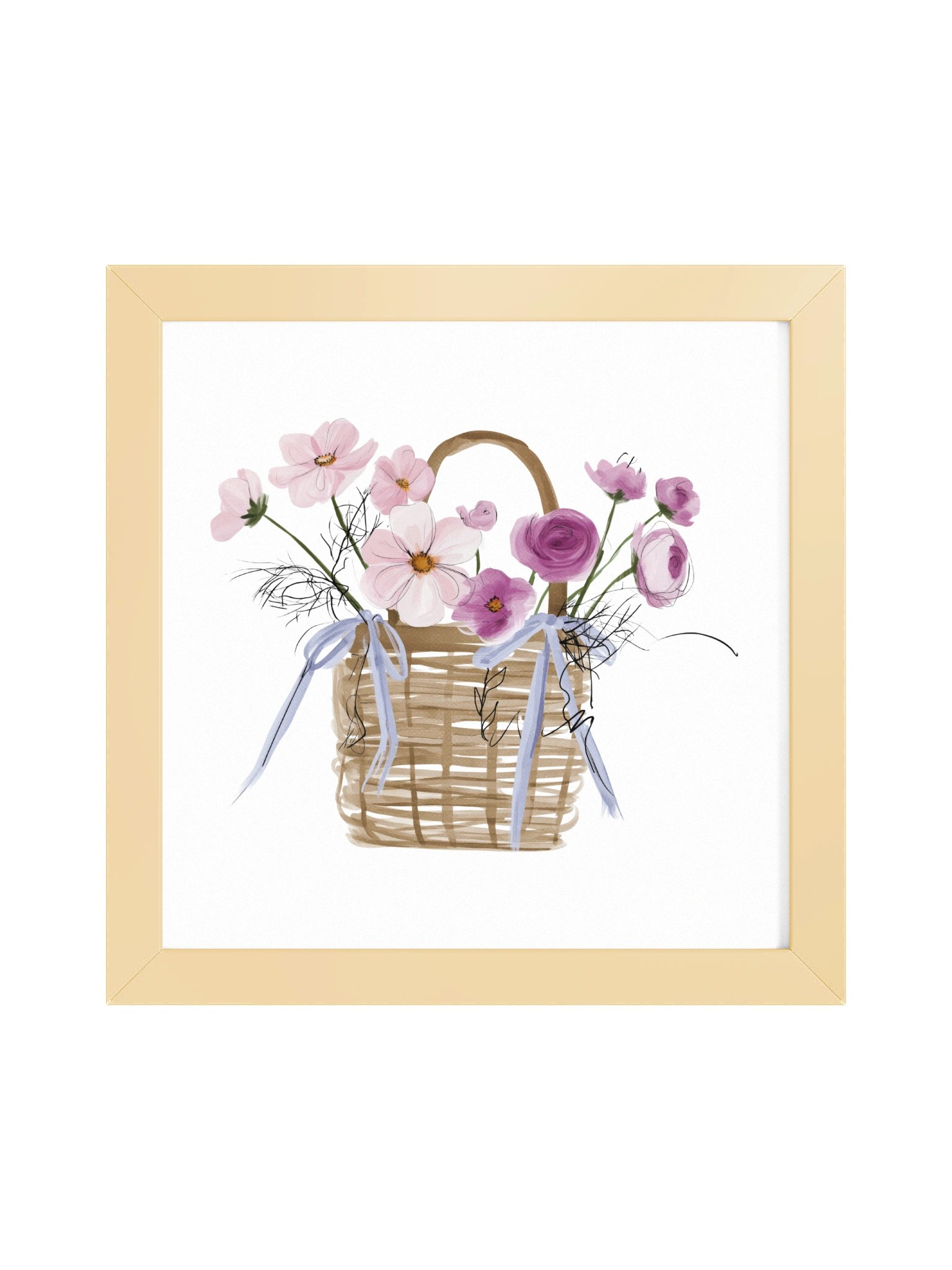 Quiet Gatherings — Wildflower Basket Framed Art Print (10x10") product image (5)