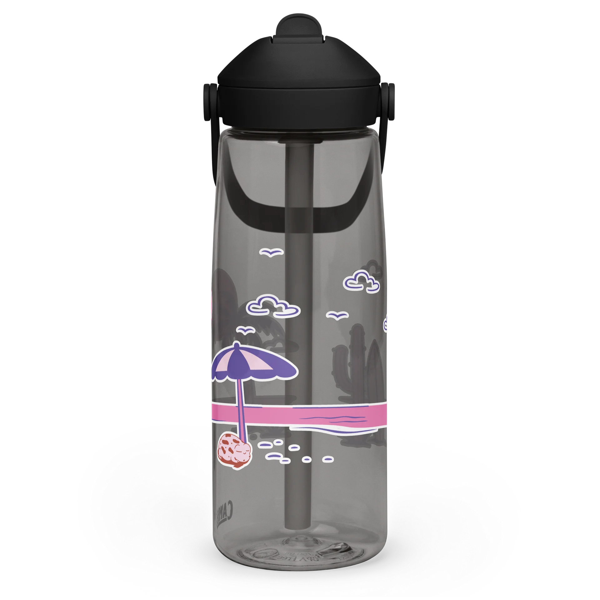 Retro Tropical Sunset Flip Straw Bottle product image (12)