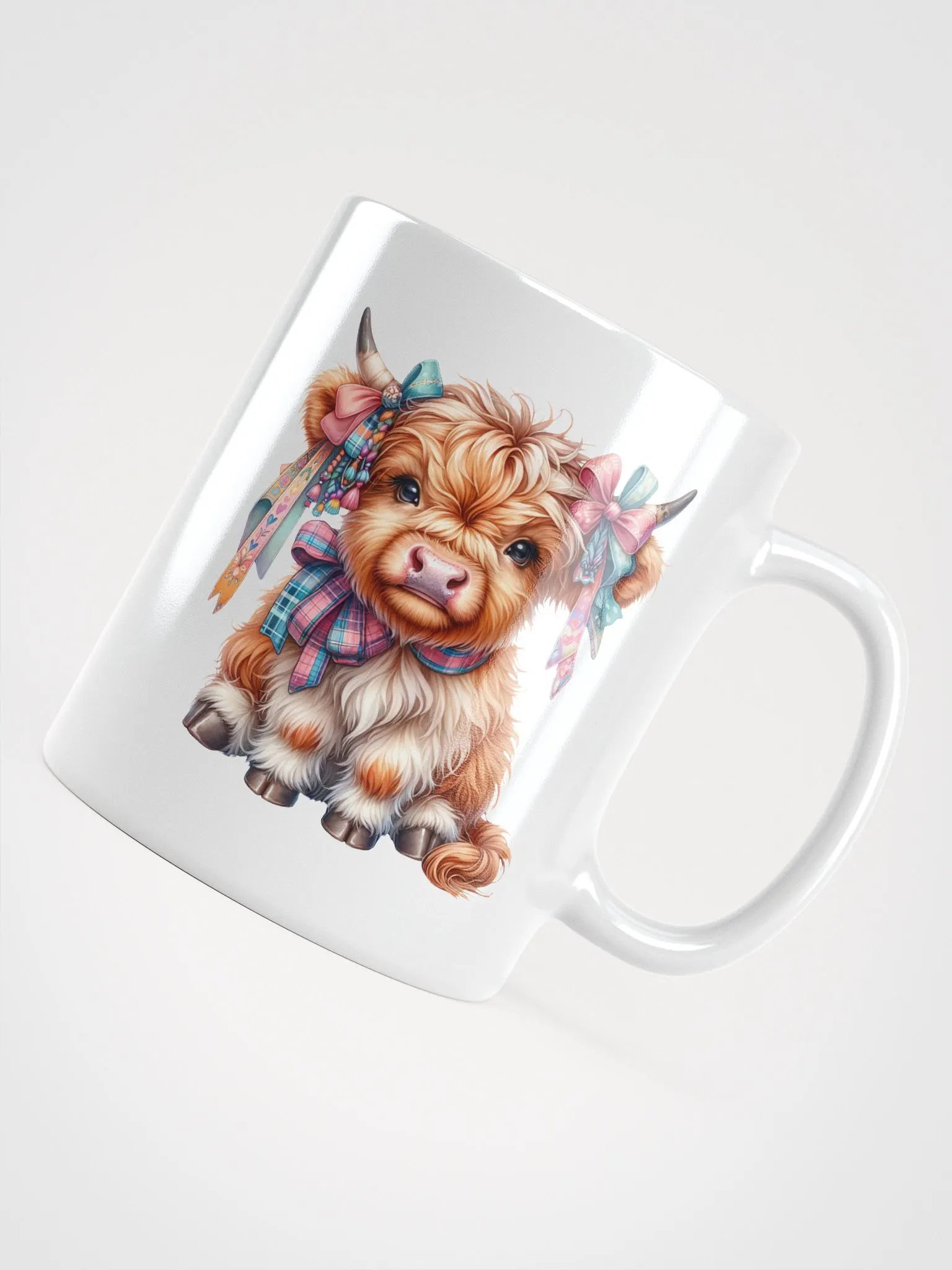 Plaid Princess Cow White Glossy Mug product image (4)