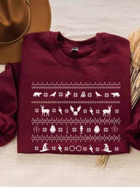 Magical School Ugly Christmas Sweater Cozy Minimalist Sweatshirt product image (3)